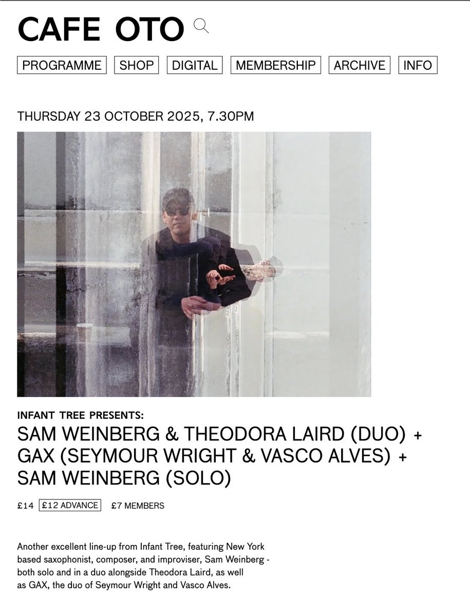 Performing at the Cafe Oto in London tonight