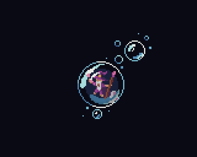 Jin93101's tweet image. A wizzard trapped in his own bubble...   #bubbles #pixel_dailies #pixelart #wizard #aseprite
#aseprite #ドット絵