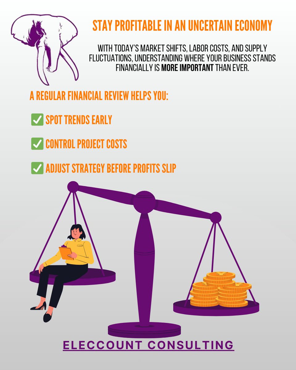 Eleccount Consulting helps construction &amp; engineering firms turn chaos into clarity

Fractional CFO services, we help you understand your numbers &amp; grow profitably eleccountconsulting.com 

#Accounting #FractionalCFO #ConstructionFinance #AEC #FinancialClarity #MarylandBusiness