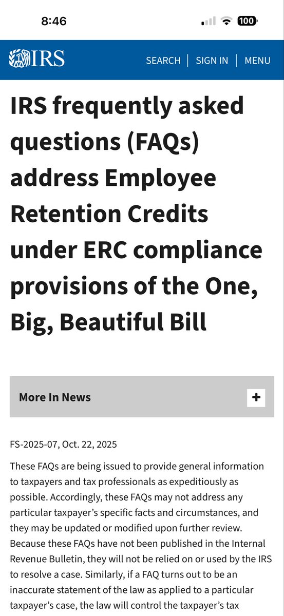 PKubeyEA's tweet image. The #IRS updated FAQs for the Employee Retention Credits. #ERC #ERTC #OBBB