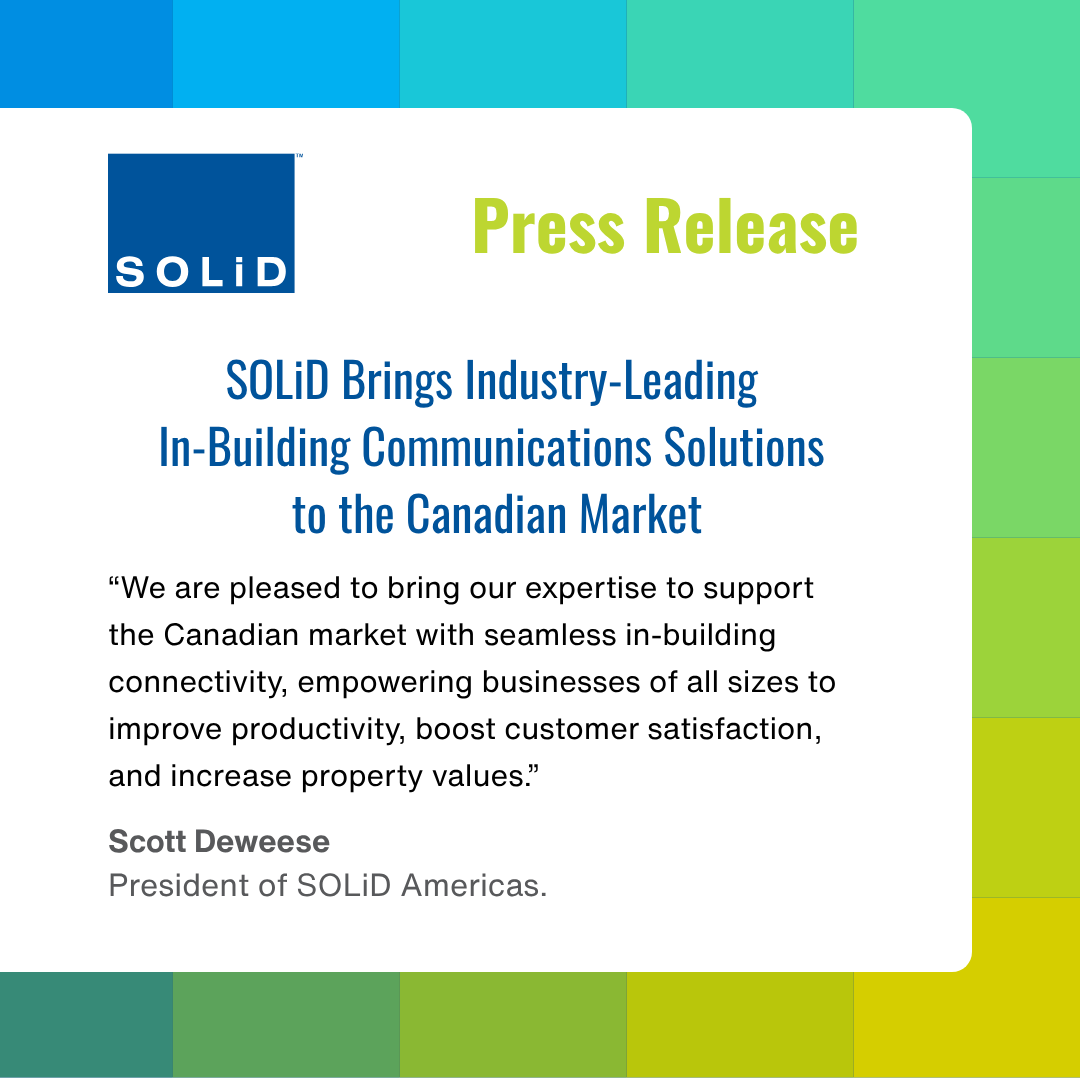 The <a href="/SOLiDUSA/">SOLiD</a> team is pleased to bring our industry-leading ALLIANCE #5G #DAS #inbuilding platform to the Canadian market, and to support one of the largest public transportation projects in #Canada. To learn more, read the news here. hubs.ly/Q03PRG7w0 #publictransit