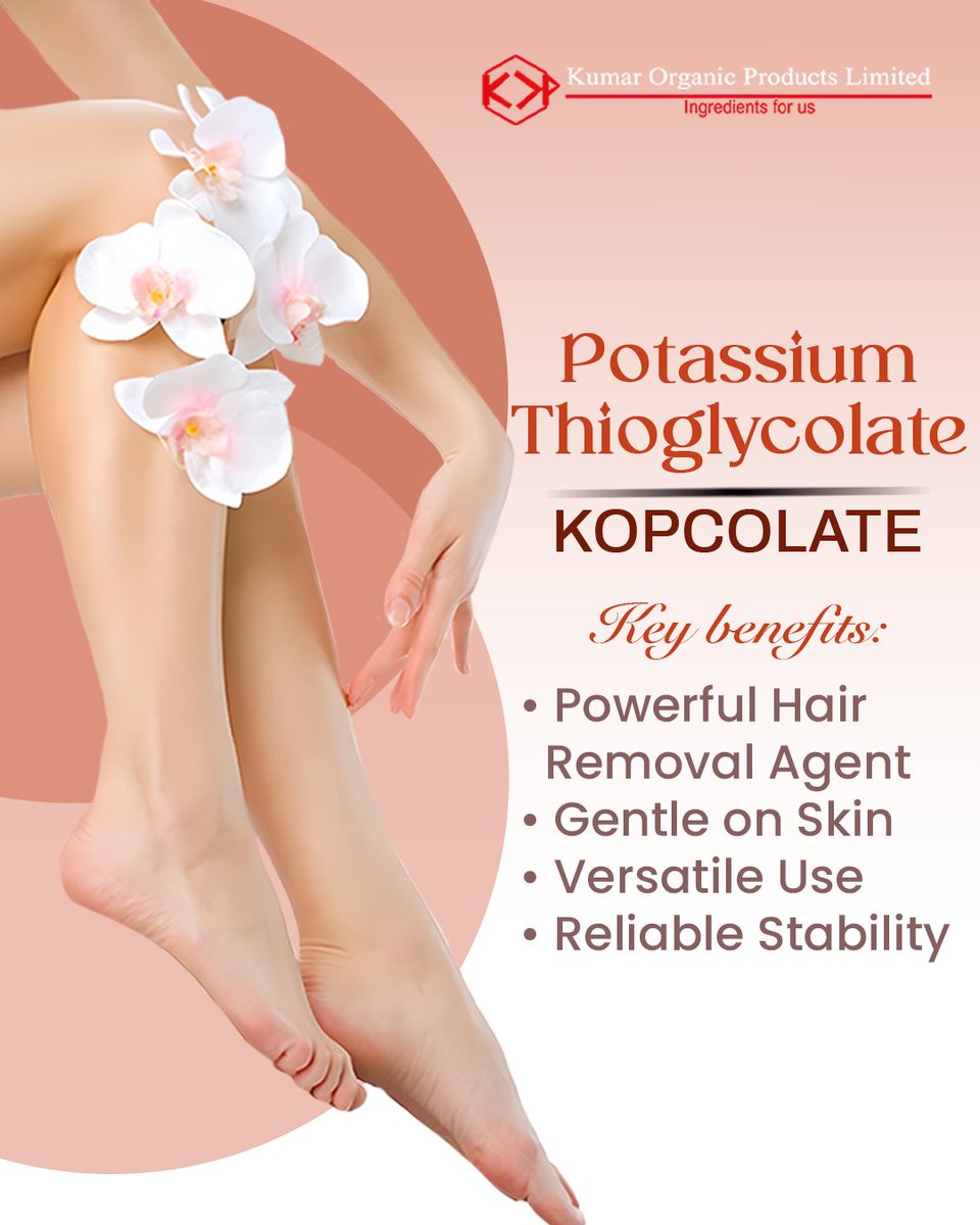 KumarOrganic's tweet photo. Meet Kumar Organic at in-cosmetics Asia 2025, Booth F71 (Nov 4–6)!
Discover Kopcolate (Potassium Thioglycolate) — the trusted active for depilatories.
💬 Pre-book your meeting: https://t.co/oTCiijmf1u
#kopl #ingredients #activeingredients #incosmeticsasia2025 #beautytech https://t.co/fssTrswqk4