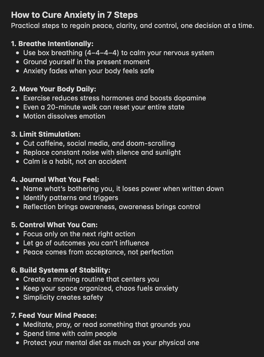 How to Cure Anxiety in 7 Steps