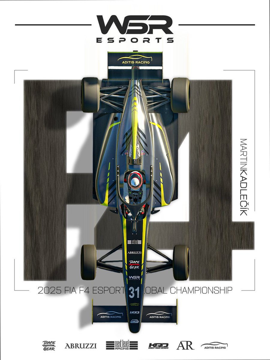 An exciting new challenge awaits ADITIS Racing by WSR! Martin Kadlečík will be taking on the 2025 FIA F4 Esports Global Championship starting on October 25th. Congrats to Martin for receiving a pro license by qualifying for this event, we are excited to see how he does!