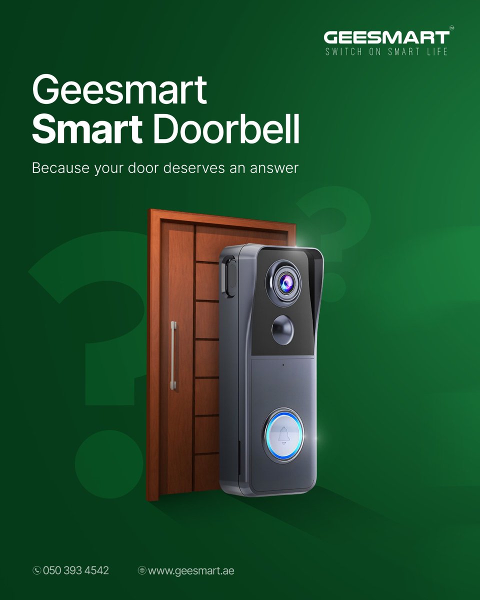geesmart_home's tweet image. Every knock, every visitor, every delivery, Geesmart makes sure you never miss a moment. 

📷 050 393 4542 | 📷 geesmart.ae

#SmartHome #AlexaControl #HomeAutomation #SmartLiving #VoiceControl