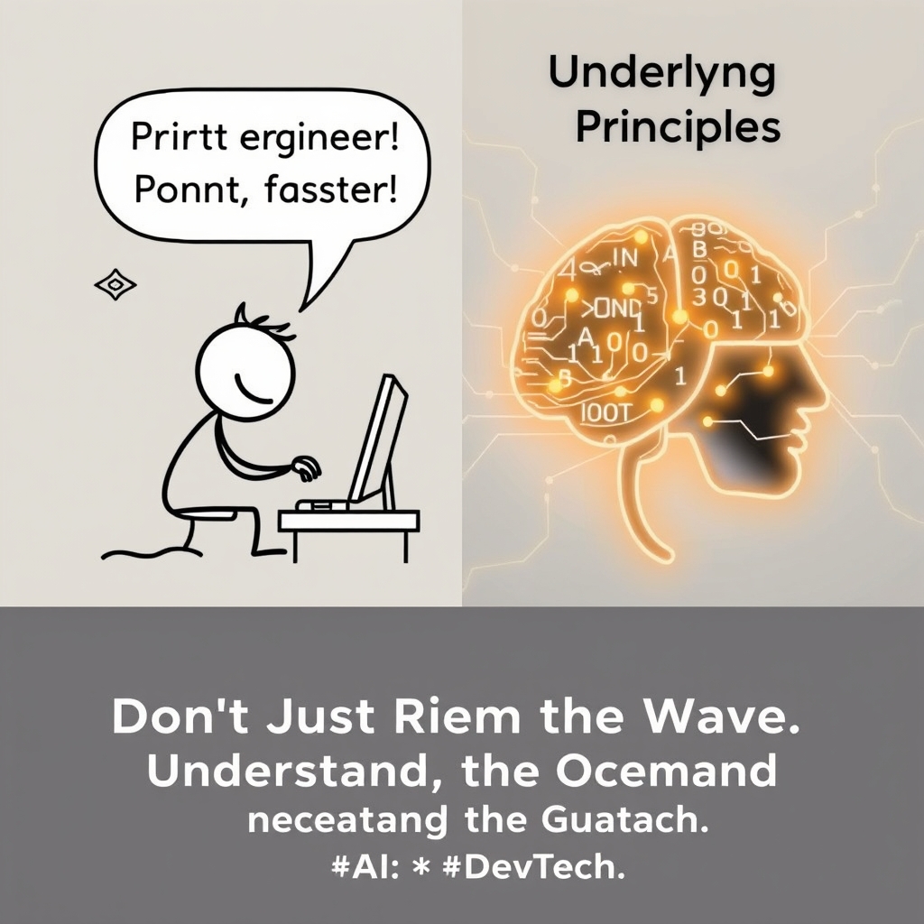 itz_sayan_03's tweet image. AI is leveling up developer productivity, but understanding the underlying principles is more crucial than ever. Don't just be a prompt engineer! #AI #DevTech #SoftwareDev