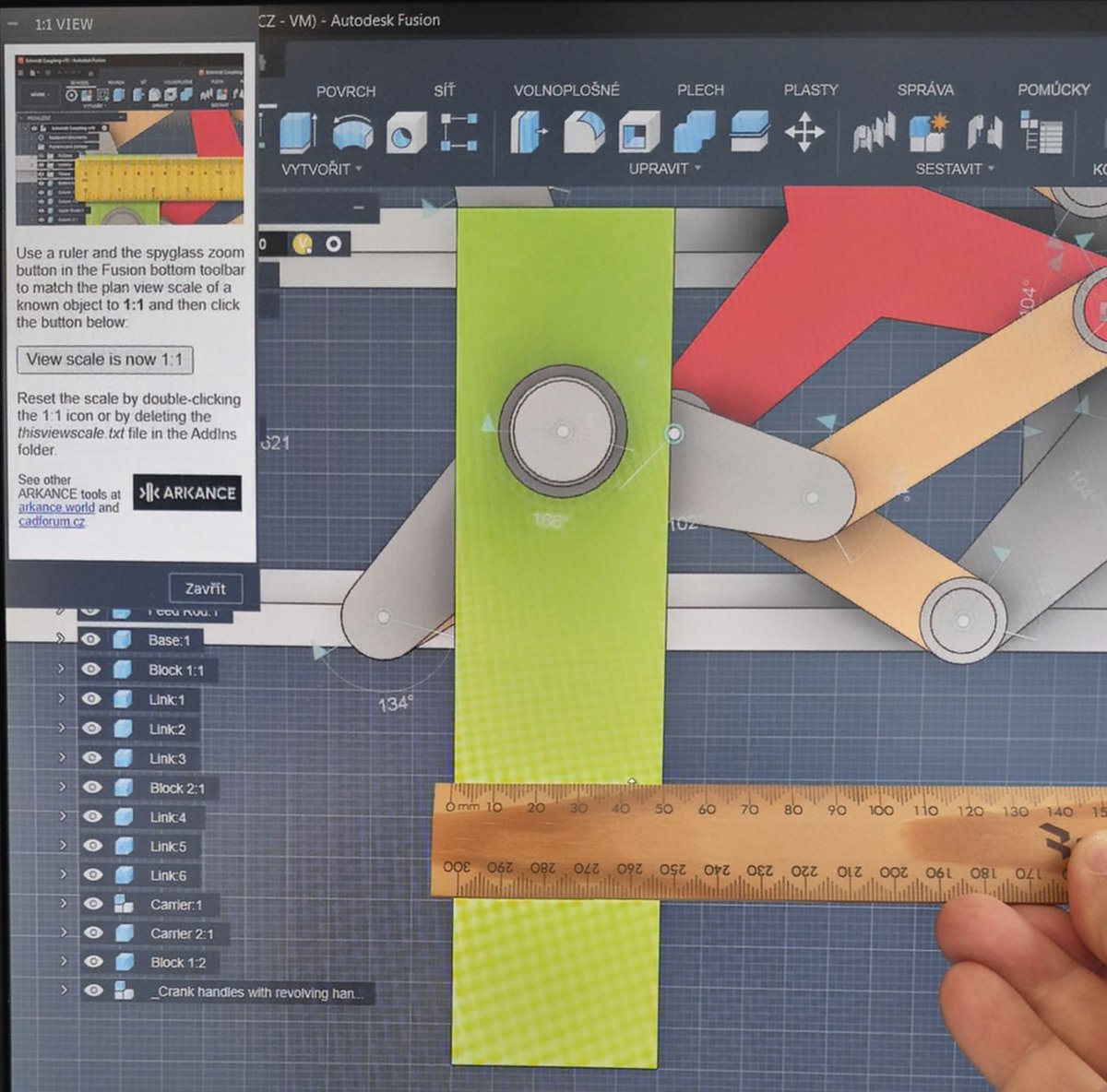 ArkanceCz's tweet image. Pokud chcete zobrazit 3D model na monitoru ve skutečném měřítku 1:1, tedy v reálných rozměrech, můžete toho dosáhnout v #Autodesk #Fusion (a #AutoCAD&apos;u) pomocí bezplatné doplňkové aplikace View11 od #ARKANCE komunity. Viz: cadforum.cz/cz/view11-jak-…