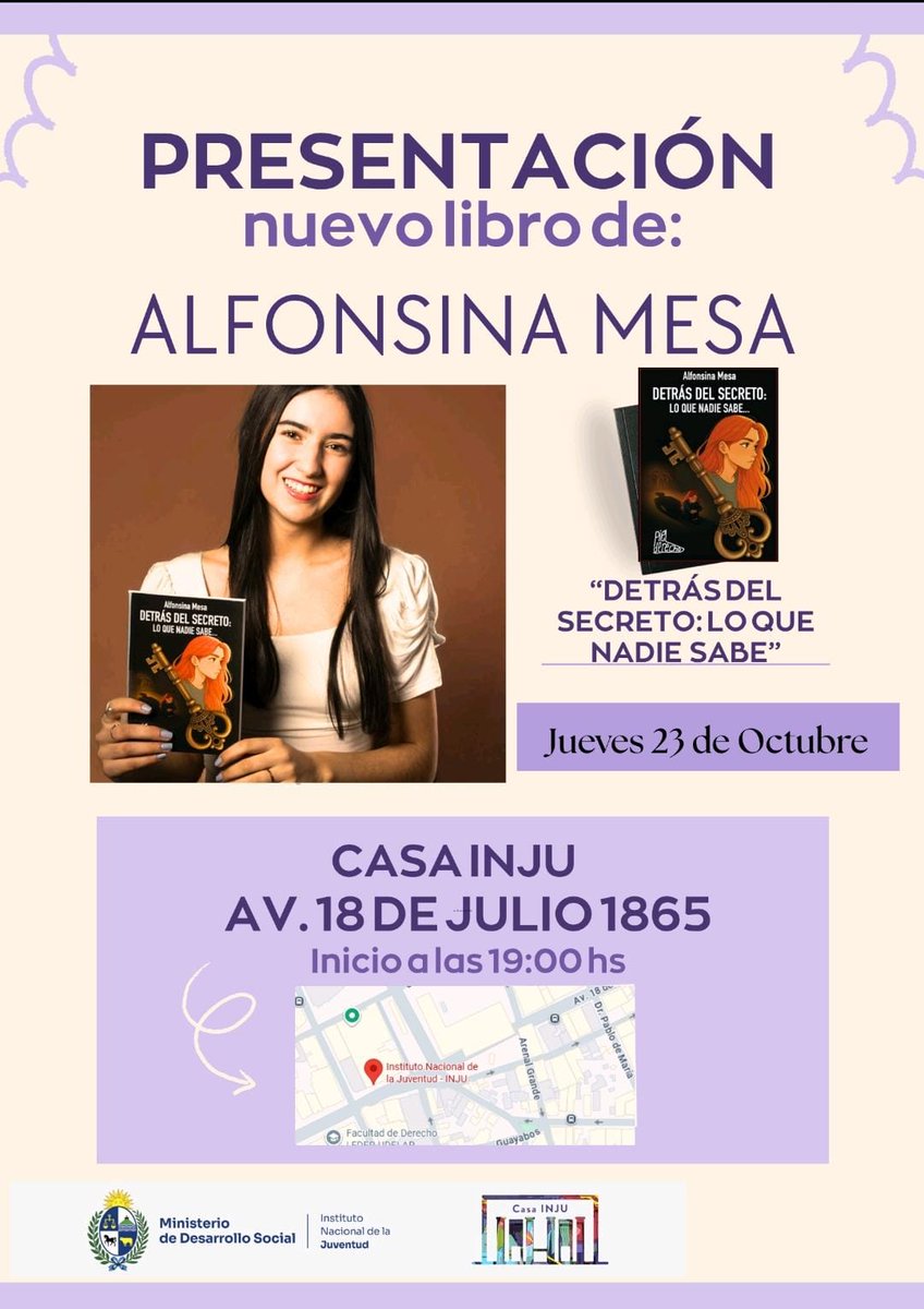 Hoy los espera Alfonsina Mesa para la presentación de su quinto libro en Montevideo,con muchas sorpresas..  hora :19
