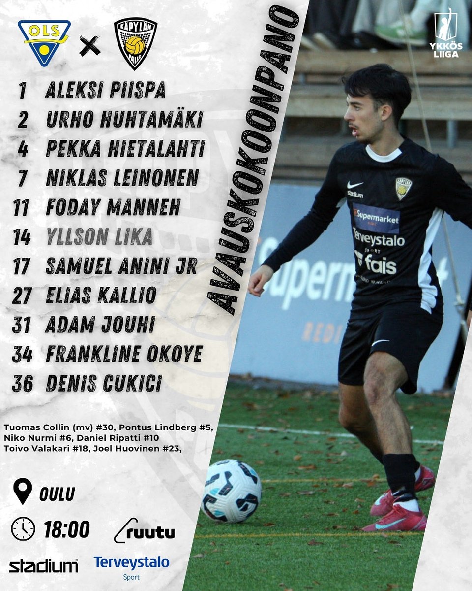 Pelimiehet tänään Oulussa⚔️

🏆Ykkösliigakarsinnat
🆚OLS
🕓18:00
📺Ruutu+ Urheilu

📸 <a href="/opperi64/">Olli-Matti Matihalti</a> 

#käpa #käpylänpallo #käpaedustus #helsinki #jalkapallo #ykkösliiga #ruutuplus #meneetunteisiin #jalkapallo #futis