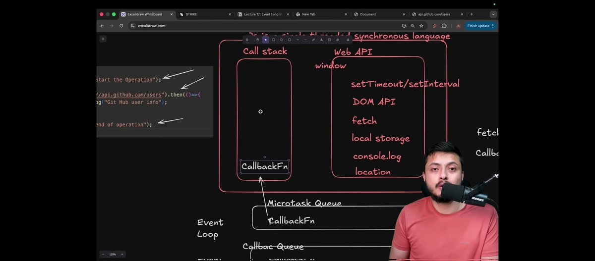 tanyatiwari07's tweet image. 💻 Day 31 — JS is a Single-Threaded &amp;amp; Synchronous Language
⏳ Single-threaded → one call stack
⚙️ Synchronous → executes line by line
Yet it handles async tasks smartly with the Event Loop! 🔁
Thank you @rohit_negi9 and @CoderArmy