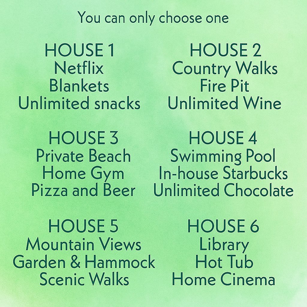 lady_valor_07's tweet image. Which house are you picking?