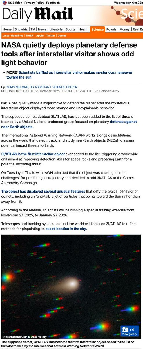 I got quoted in the Daily Mail 😂🤘

The funny thing is, The Daily Mail reached out to NASA on Wednesday, but the agency maintained that the entire space program  is 'currently closed' due to the ongoing government shutdown and did not comment further.

If they are closed down,