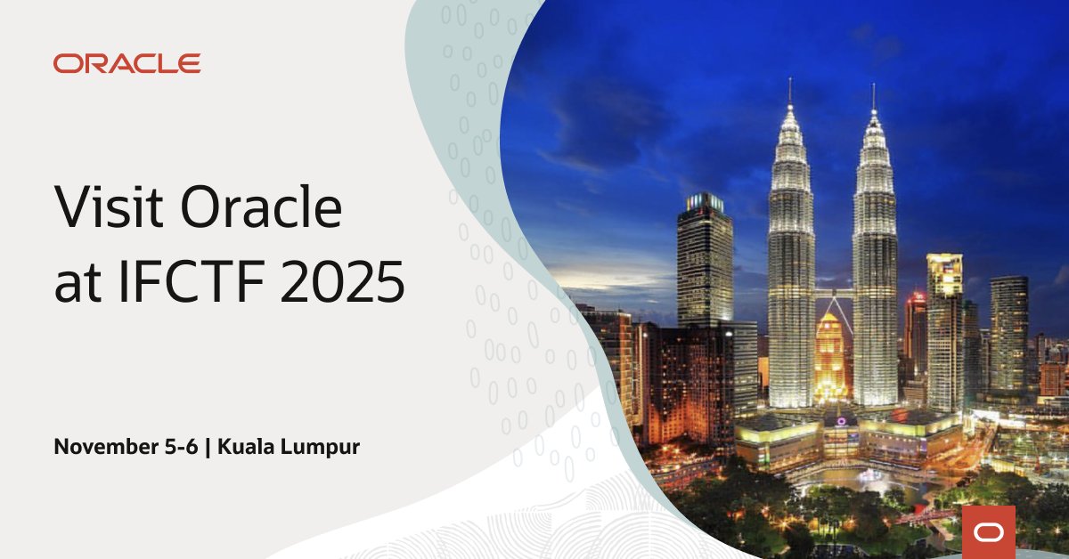 ForteDiego's tweet image. Will you be at #IFCTF2025 in Kuala Lumpur?
Meet with Oracle Financial Services experts to hear how we can help you improve detection accuracy, increase investigator efficiency, and strengthen your AML Compliance Programs. social.ora.cl/6013ACV0R
#LADatAIWorld