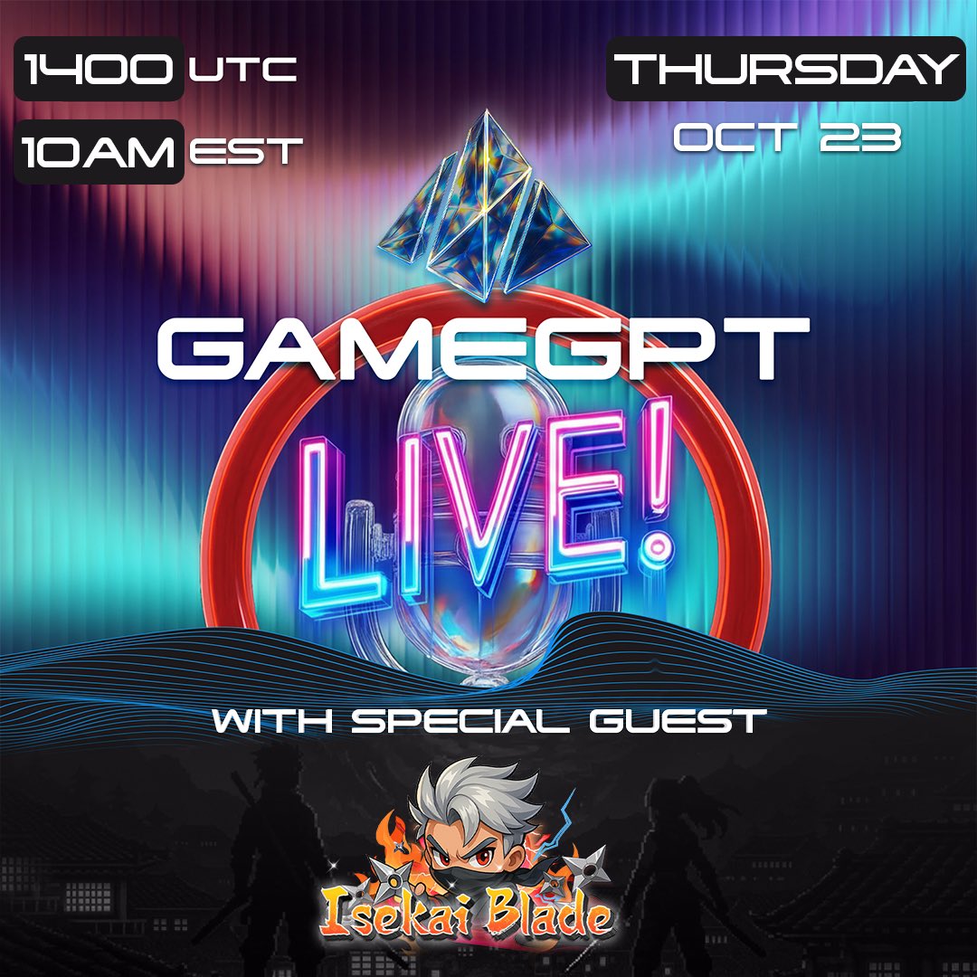 Devin_Web3's tweet image. Hey fam, going live in @isekaiblade discord in 1 hour! 

We’ll be building a game live, then starting the Prompt to Play campaign. Build your own game and earn USDC!