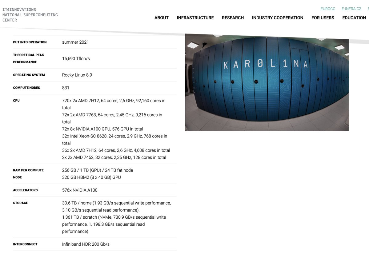 levelsio's tweet image. What in the F is an AI factory?
I had to investigate what the unelected @EU_Commission is talking about today
So according to them, it's some data centers (which they call supercomputers) in 6 different EU countries
I checked out the most powerful one: Karolina, a Czech data…