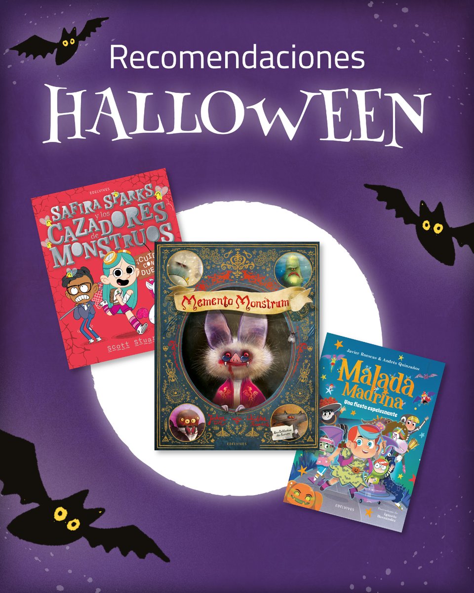 La #SpookySeason 🎃 continúa con aventuras llenas de humor, magia y monstruos entrañables:
🧚‍♀️ Malada Madrina 3. Una fiesta espeluznante
🧝‍♂️ Safira Sparks 2. ¡Cuidado con los duendes!
🦇 Memento Monstrum I y II

Descubre todas las recomendaciones 👇
edelvives.com/es/blog/litera…
