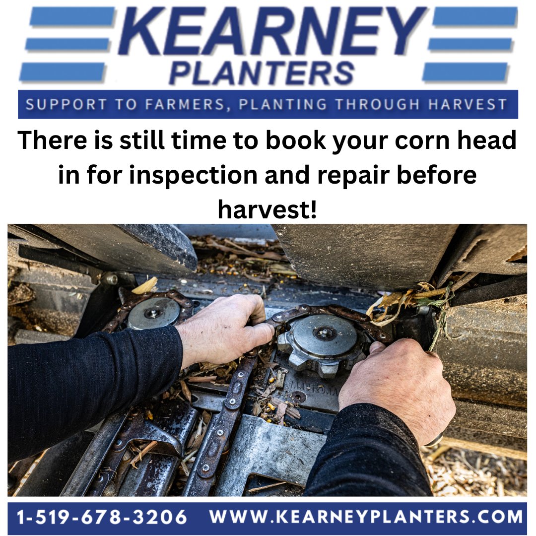 @kearneyplanters We can still get you booked into our shop for inspections or repairs before you start to pick corn. Call our Service Dept today! 519-678-3206