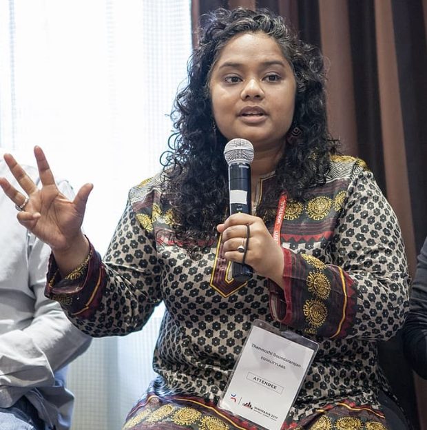 PASCCanada's tweet photo. Tamil Nadu government publicly announced that this year’s prestigious Vaikom Award for Social justice will be presented to Equality Labs’ co-founder and Executive Director, Thenmozhi Soundararajan.

1. https://t.co/sJHd6uxDYR