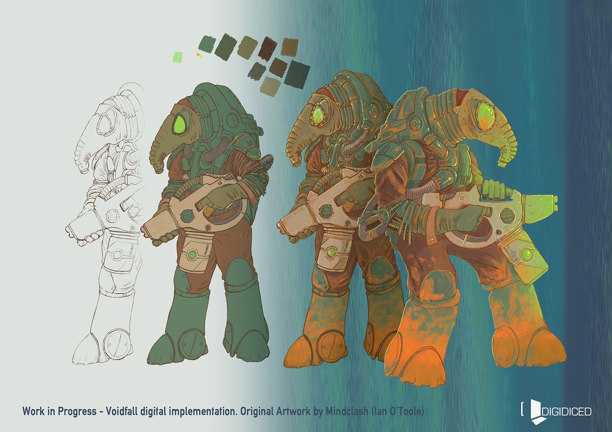 And with the start of the Spiel 2025 we also begin our WIP series about Voidfall - digital implementation.
We start with house Kradmor. Here you can see how we add additional illustrations based on artwork by Ion O`Toole.
#voidfall #digidiced