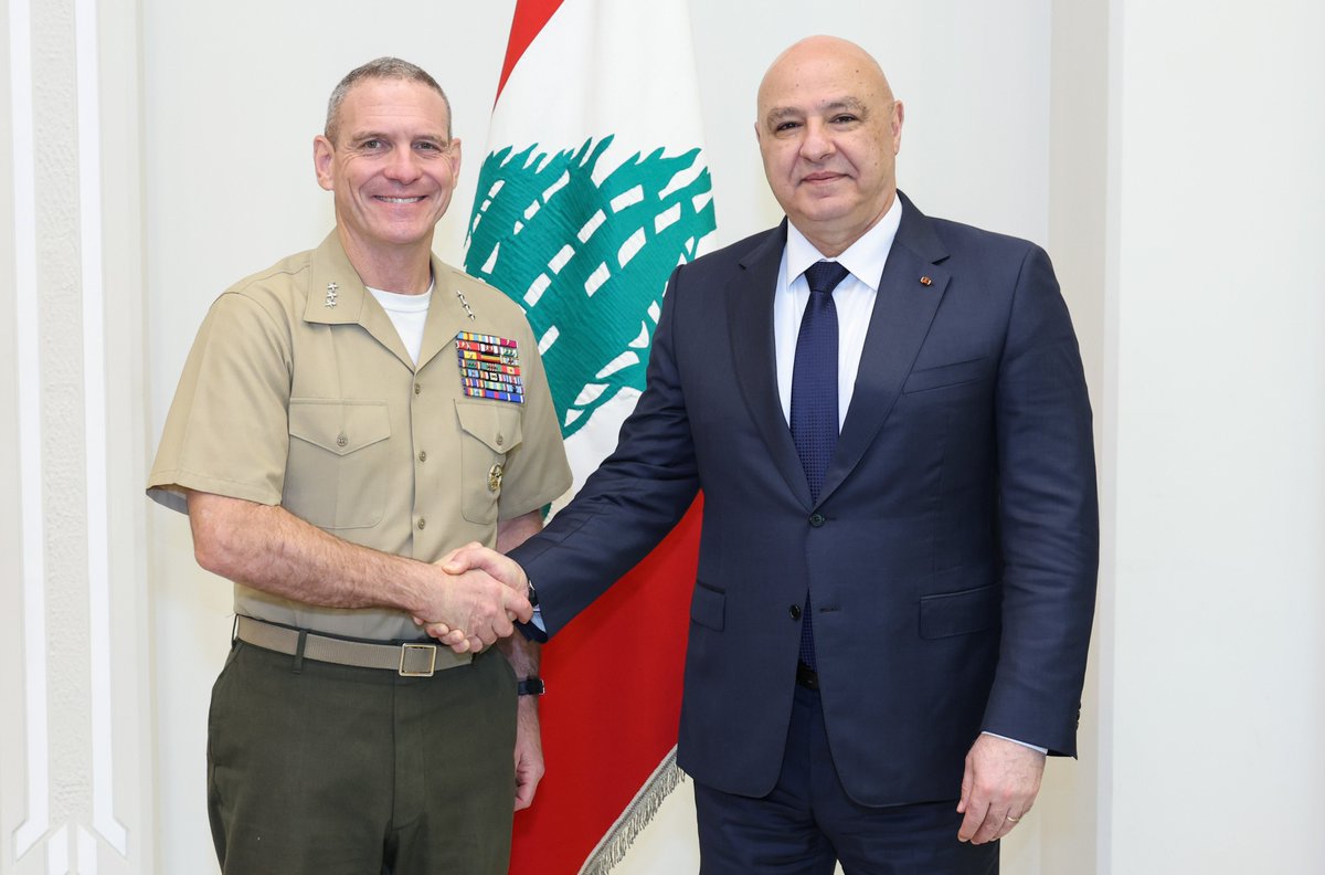 Ariel Oseran أريئل أوسيران (@ariel_oseran) on Twitter photo Lebanese President Joseph Aoun met with the newly appointed head of the Israel-Lebanon ceasefire monitoring committee, U.S. General Joseph Clearfield, at the Baabda Palace in Beirut. 
During the meeting, Aoun told Clearfield that "Lebanon is committed to implementing all Lebanese President Joseph Aoun met with the newly appointed head of the Israel-Lebanon ceasefire monitoring committee, U.S. General Joseph Clearfield, at the Baabda Palace in Beirut. 
During the meeting, Aoun told Clearfield that "Lebanon is committed to implementing all