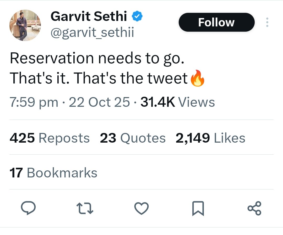 Caste system needs to go.
That's it. That's the tweet 🔥