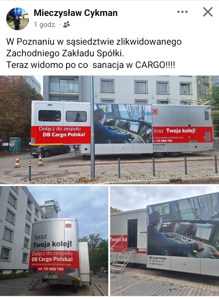 To jest skrajnie bezczelne.
Niszczą PKP CARGO i od razu rekrutacja do niemieckiego Deutsche Bahn.