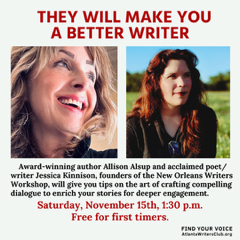 Get set for a great November meeting at GSU-Dunwoody. Nosh and network with other writers from 12:45 to 1:30. Join our mailing list to learn more: atlantawritersclub.org/contact/. #amwriting #writingtips #WritingCommunity #writinglife