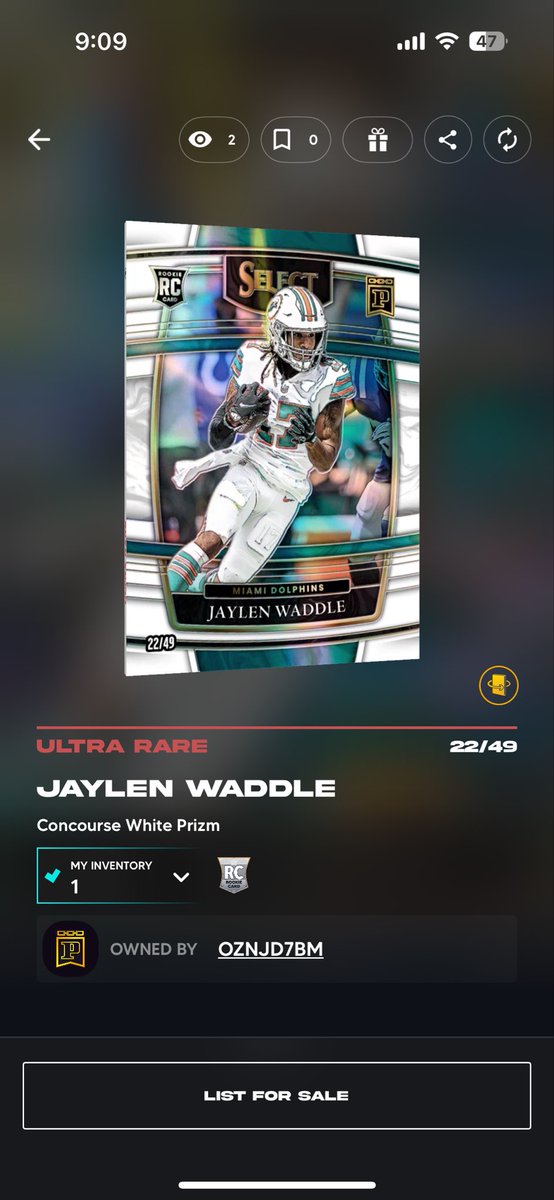 FCheatcodes's tweet image. So I bought a pack on Paninis Marketplace, pulled an “ultra rare” and I can buy the same card for $4. Why are people excited about this again? 

I know it’s Waddle and he’s in a down year and I know it’s the exact card they printed but minted higher than the originals print run