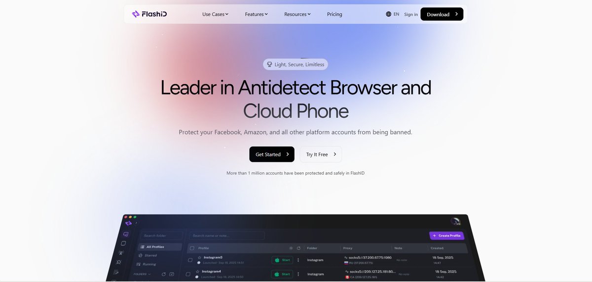 GeorgeLZH0913's tweet image. Upcoming Leading Anti-detect Browser Alert

@FlashID_Net
Site Url - flashid.net 
#FreeAntidetectBrowser #FlashID
