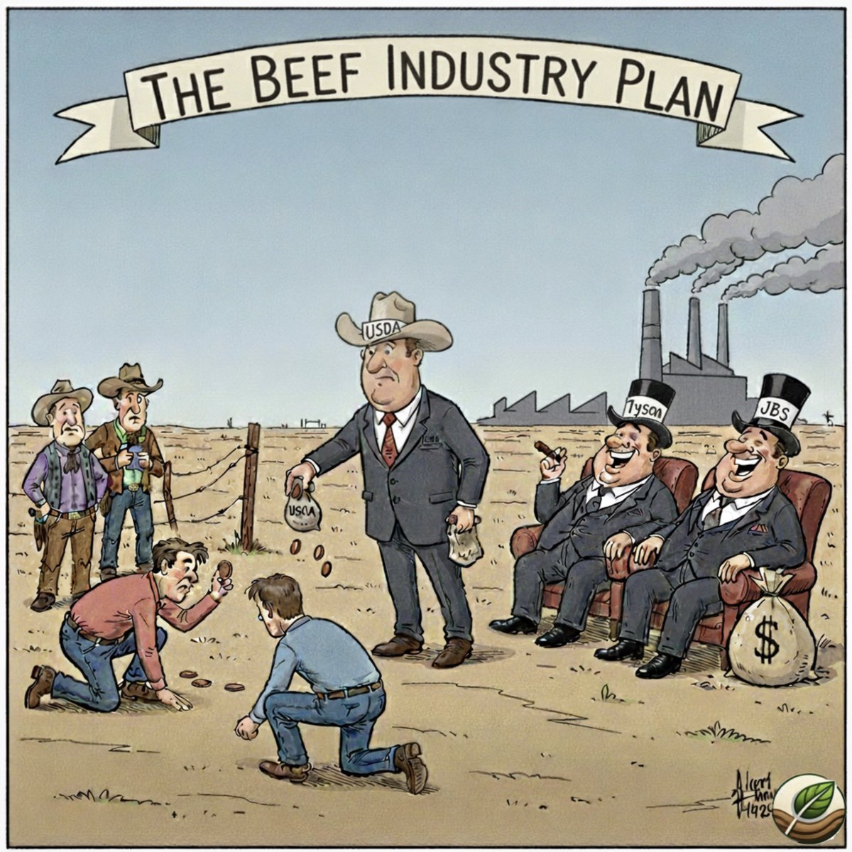 AgroVitaDotOrg's tweet image. USDA’s “Plan for American Ranchers” is mostly recycled info that avoids the real problem:
Meatpacker control squeezing ranchers’ pay while raising our prices
Where’s antitrust enforcement? MCOOL? PRIME Act backing? Tax relief for ranchers?
We need the USDA to show it’s serious