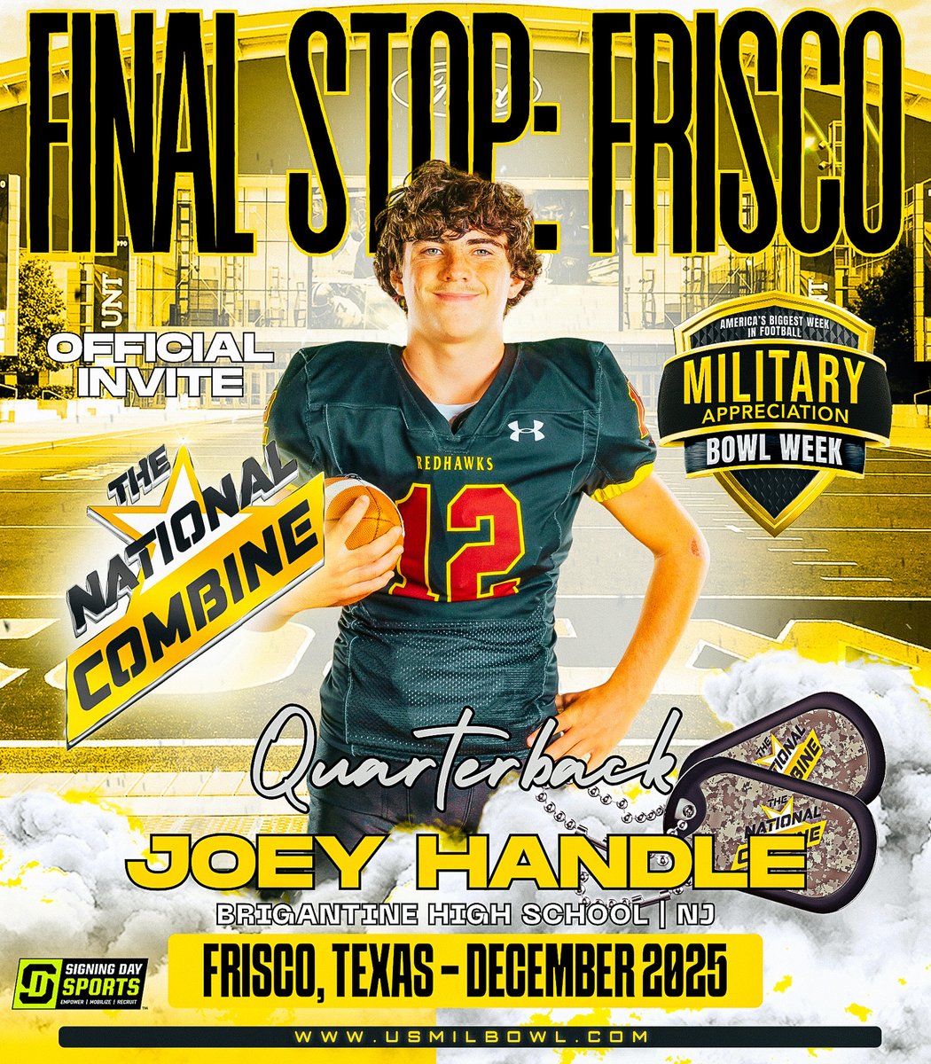 Joey Handle (<a href="/HandleIv/">JoeyHandleIV</a>), #WeHaveAJerseyForYou at #TheNationalCombine. Click below to nominate an athlete: forms.gle/5YRDS35KDyECDf…