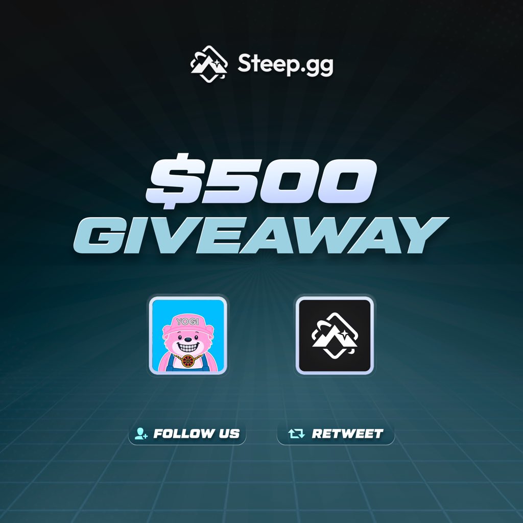 🎉 $500 GIVEAWAY 🎉
20 WINNERS — $25 EACH 💰

How to join:
1️⃣ Follow <a href="/steepdotgg/">SteepGG</a> &amp; <a href="/YogiGambles/">Yogi</a>
2️⃣ Like ❤️ + Repost 🔁
3️⃣ Tag a friend 👇

Ends in 48 hours — good luck! 🍀