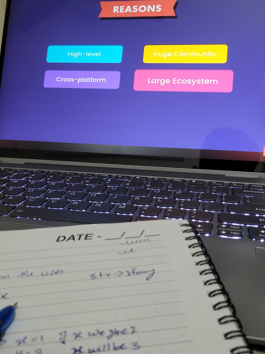 Chaithanbs16's tweet image. Learning Python from scratch 🐍
Just me, my laptop, and a lot of curiosity.
Following the Python for Beginners course by Code With Mosh on YouTube 💻
Slowly getting the hang of it — one concept at a time ✨
#Python #CodeWithMosh #CodingJourney #LearnToCode
@moshhamedani