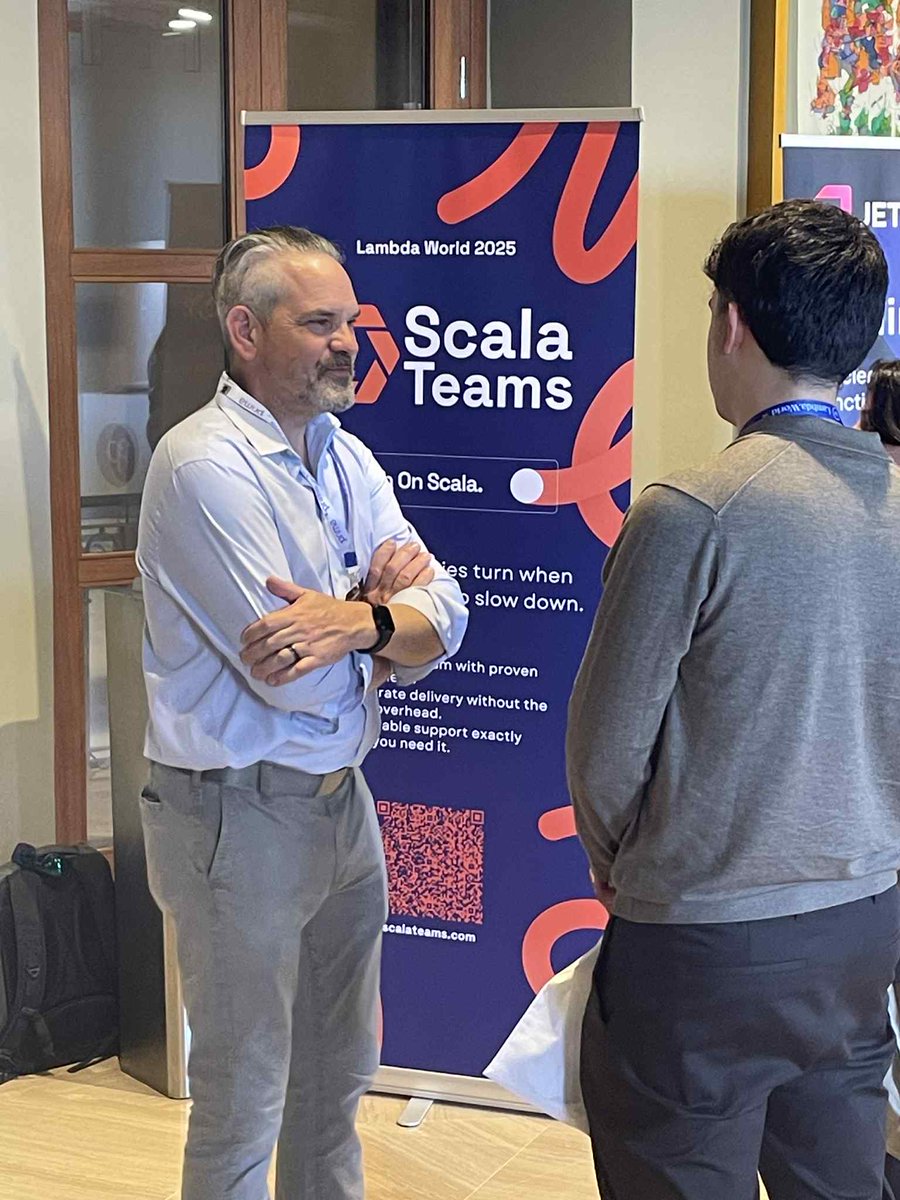 Lambda_World's tweet image. One of the great things about conferences is that chance for face to face discussions which is a key factor for our Bronze sponsor Scala Teams. Pop along to as Hi and see how they can aid your companies goals and also ensure fast scaling.
#Lamda_world #scala #Conference
