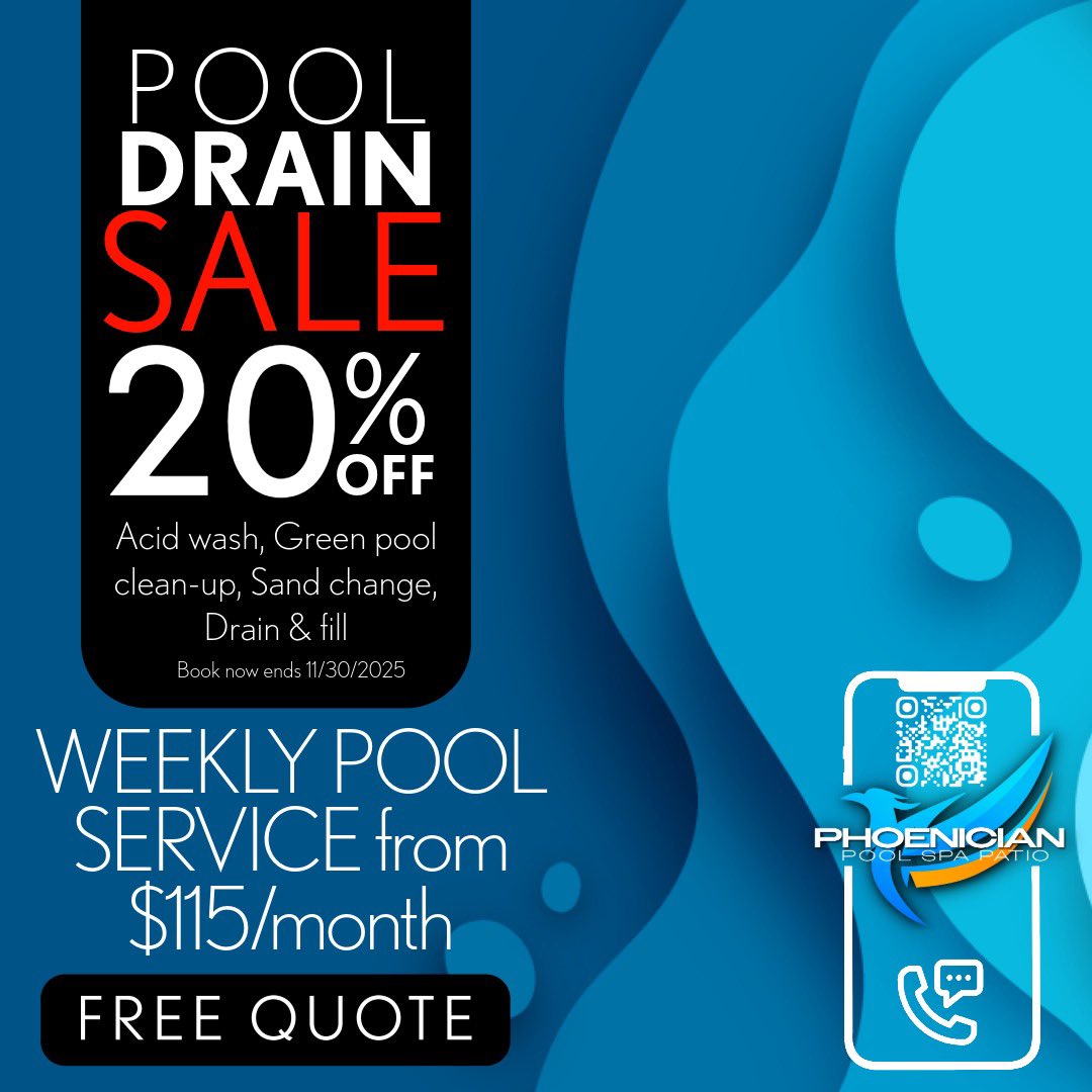 Swimming pool drain special phoenicianpools.com/pool-drain