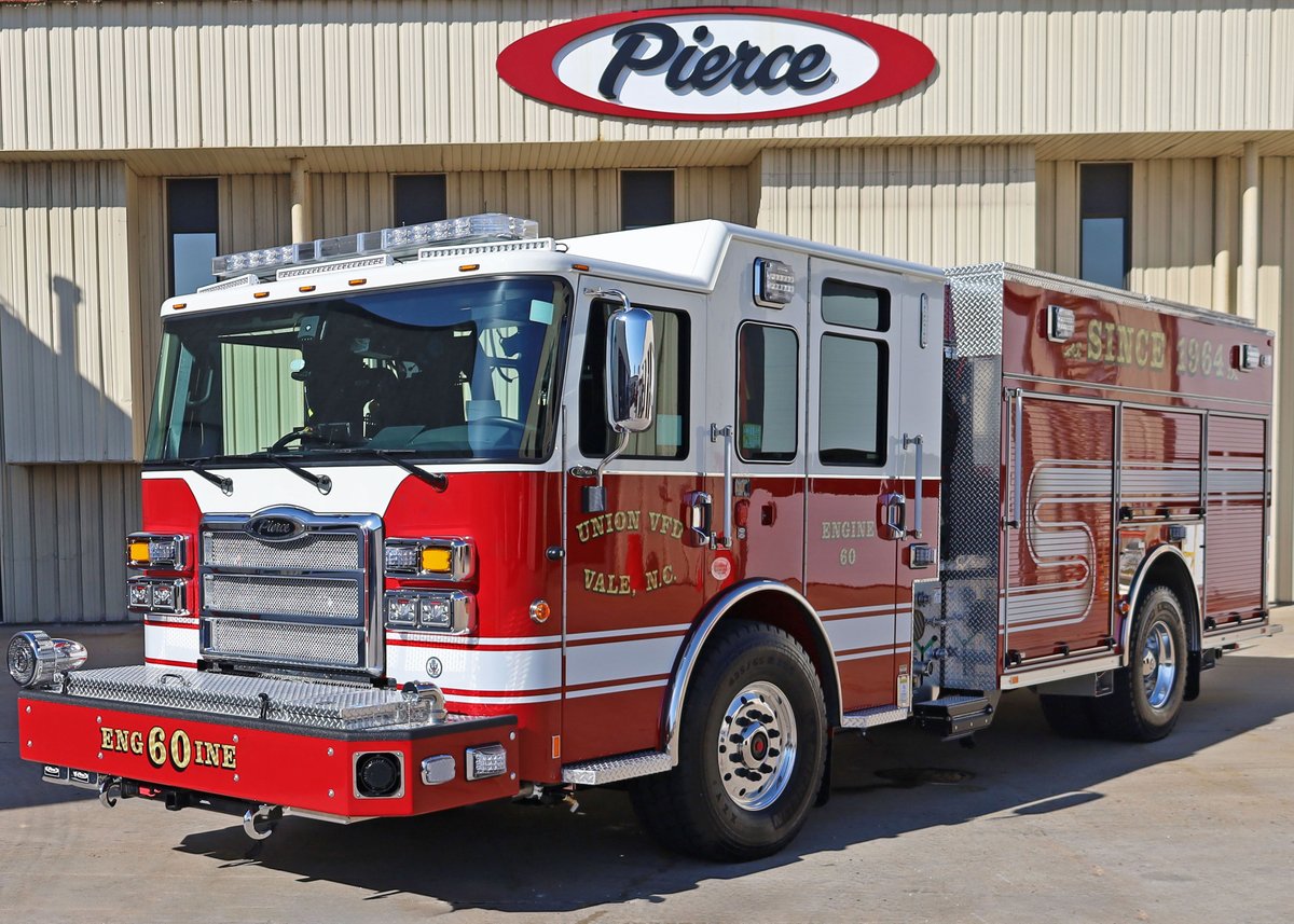 PierceMfg's tweet photo. The Union Volunteer Fire Department in #ValeNC, is enhancing its fleet with an #Enforcer #Pumper.
Serving a population of approximately 10,000 people across 37 square miles, the apparatus features #TAK4 Independent Front Suspension for a smoother ride to emergency scenes.
https://t.co/AagF6xa54Z