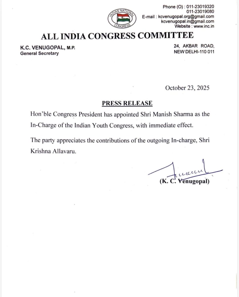 lightiyc's tweet image. युवाओं के लिए गांधीवादी विचारधारा के उदाहरण और कांग्रेस पार्टी के समर्पित कार्यकर्ता मनीष शर्मा भइया को @IYC का प्रभारी बनने पर हार्दिक शुभकामनाएं।

आपने संगठन की मजबूती के लिए लगातार जमीनी प्रयास किए हैं, अब युवा कांग्रेस आपके मार्गदर्शन में और सशक्त होगी।

@KoiManish