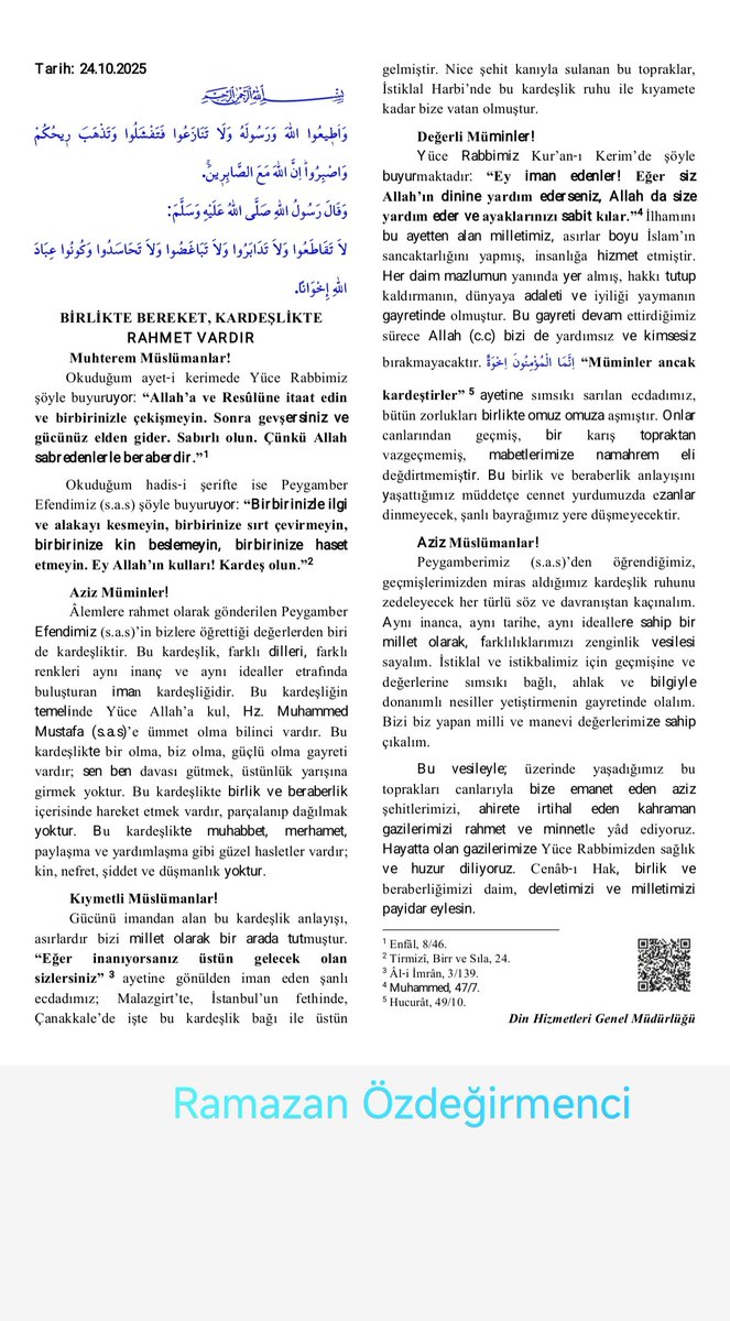 #Cuma
#Hutbe
#Cumamizmubarekolsun
#Birlik
#Beraberlik
#Kardeslik
#Rahmet
