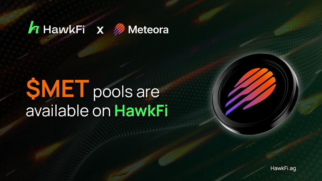 HawkFi x Metora $METプール発表グラフィック
