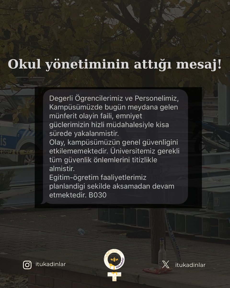 itukadinlar's tweet photo. Bir kadın, üniversite kampüsünün ortasında pompalı tüfekle vurulurken Erciyes Üniversitesi yönetimi ise “Olay kampüsün genel güvenliğini etkilememektedir” diyerek,
yüzünün bile kızarmadığını gösterdi.

Biz bu düzeni, bu sessizliği, bu umursamazlığı kabul etmiyoruz! https://t.co/yZITwLcXdt
