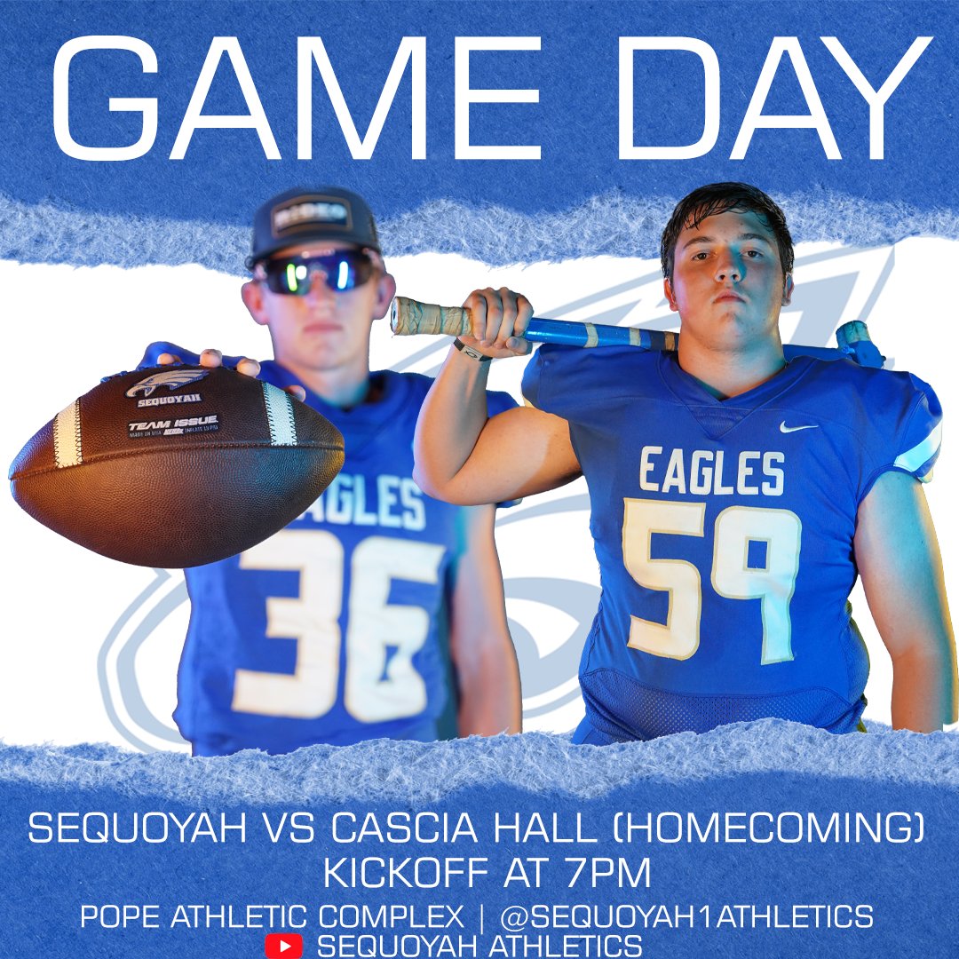 Football takes on Cascia Hall tonight with kickoff at 7:00pm. It's also homecoming, the ceremony will take place at 6:30pm. Can't make it to the game? You can watch live on the Sequoyah Athletics YouTube Channel with the pregame show starting at 6:10pm.
#comesoarwithus #football