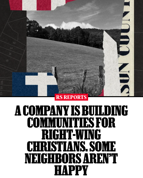 RollingStone's tweet image. “They’re antisemitic, anti-Black, anti-Native American. They don’t want anything except what they think. It’s about moving here and finding power. They’ve got big bucks behind them,” says one neighbor who lives near the community.
Story: rollingstone.com/culture/cultur…