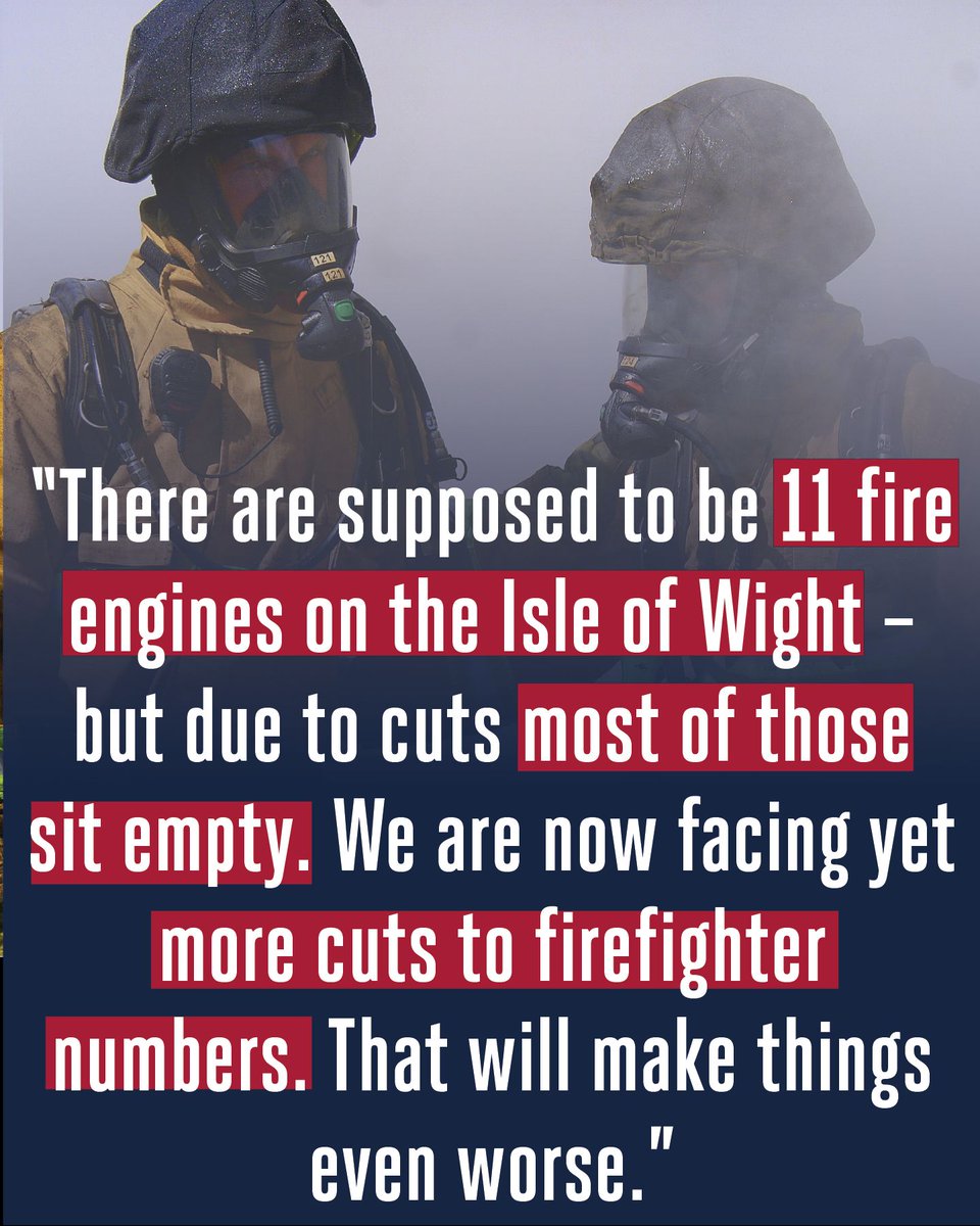 🚨 Five fire engines were ferried from Hampshire to tackle a hotel fire on the Isle of Wight on Saturday. 

The slow and scrambled response exposed how dangerously understaffed the service has become.
