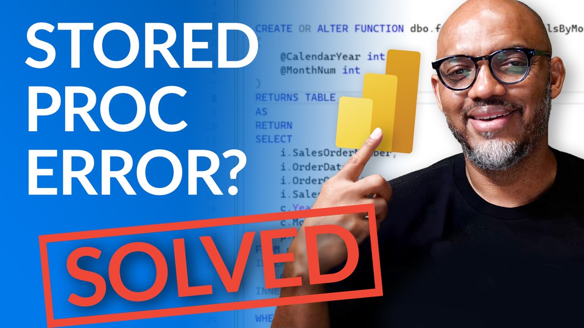 GuyInACube's tweet image. Stored procedures fail in #PowerBI DirectQuery? Patrick’s got the fix 💥 Learn how a table-valued function keeps your queries fast & clean! #MicrosoftFabric
👉 guyinacu.be/tvf