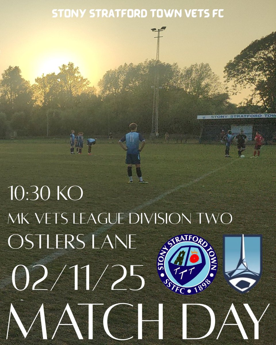 Stony_Football's tweet photo. 🚨STONY STRATFORD TOWN VETS🚨

Our vets are back in league action tomorrow as we host Brooklands &amp; Broughton Vets at Ostlers Lane!

🕑10:30AM Kick-off
📍Ostlers Lane (MK11 1AR)
🆚Brooklands &amp; Broughton Vets
🏆MK Vets Div2 https://t.co/STfdUWqiVq