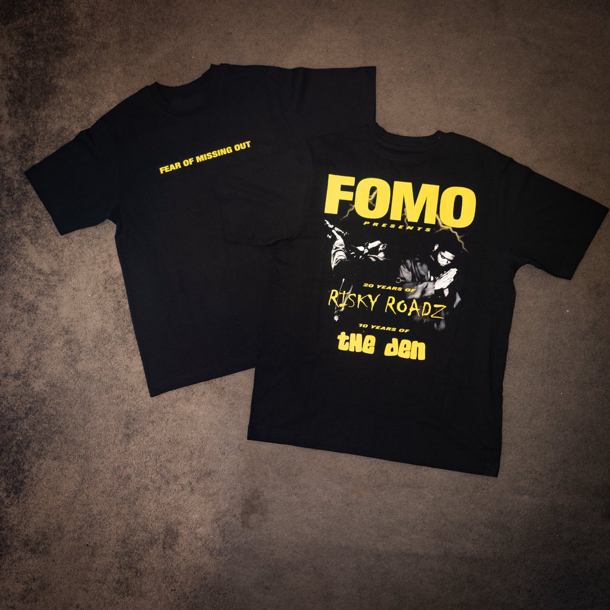 new merch available tomorrow on site for one night only‼️ 

#Fomo @ Kachette London 6pm - 11pm 
LIMITED tickets here: eventbrite.co.uk/e/fomo-tickets…