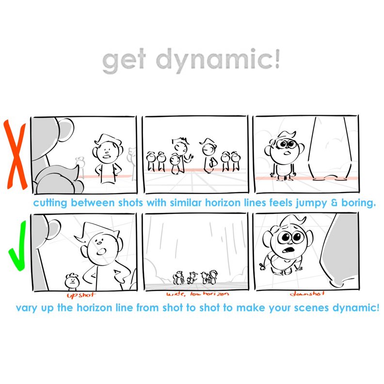 EtheringtonBros's tweet image. Our feature tutorial/artist for today is this WONDERFUL example of using the HORIZON as a means to VARY YOUR SHOTS by the talented
@jimmortensen, who has posted up TONS  MORE great storyboarding tips like this, check them out! #gamedev #animationdev #storyboards #ART