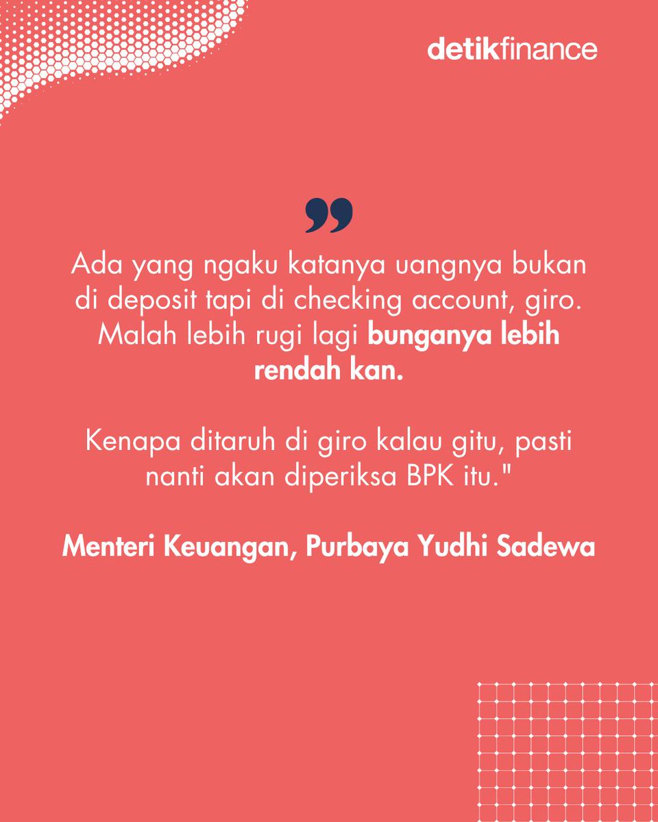 detikfinance's tweet image. Menkeu Purbaya Yudhi Sadewa menanggapi pernyataan Gubernur Jabar Dedi Mulyadi terkait polemik dana Pemda mengendap di bank. KDM sebelumnya membantah ada dana Pemda yang mengendap di bank dalam bentuk deposito.

&amp;gt;&amp;gt; finance.detik.com/moneter/d-8174…

#DediMulyadi #Menkeu #PurbayaYudhiSadewa