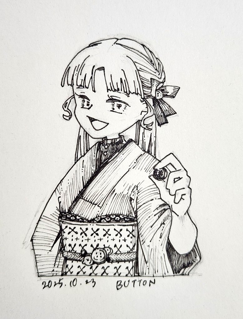 22.  BUTTON 

#inktober
#kuretake_inktober2025