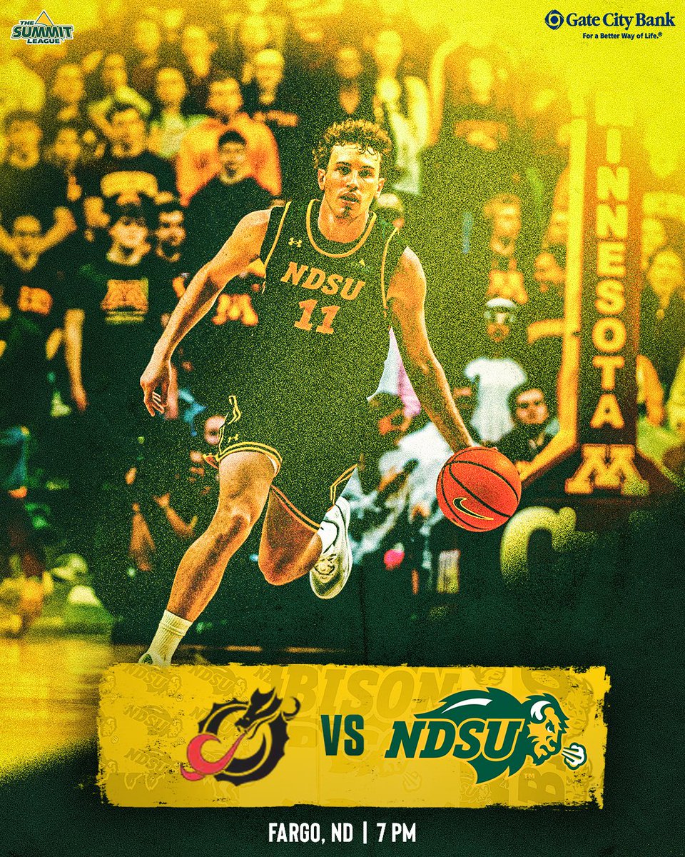 Feels good to be back home!

🆚: MSU Moorhead
⏰: 7:00 PM CT
📍: Fargo, ND
🏟️: Scheels Center
📺: WDAY Xtra
💻: gobison.info/42Qzm34
🎧: gobison.com/listen
📊: gobison.info/47mlP4u

#GoBison 🤘